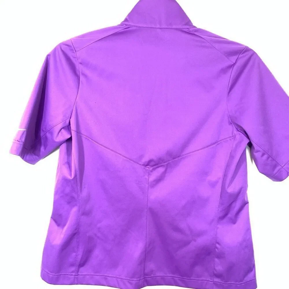 Nike Golf Women's Full Zip Storm-Fit Short Sleeve Top Purple Size Small NWOT